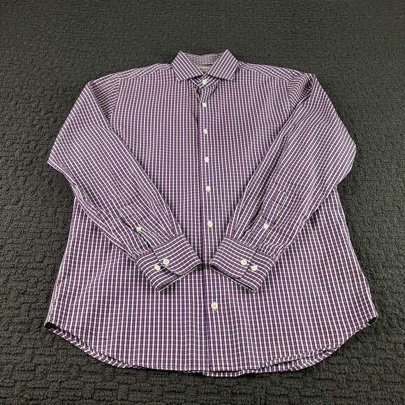 Twillory Other - Twillory Shirt Mens Size 16.5 34/35 Pink Plaid Button Up Long Sleeve‎ Cotton